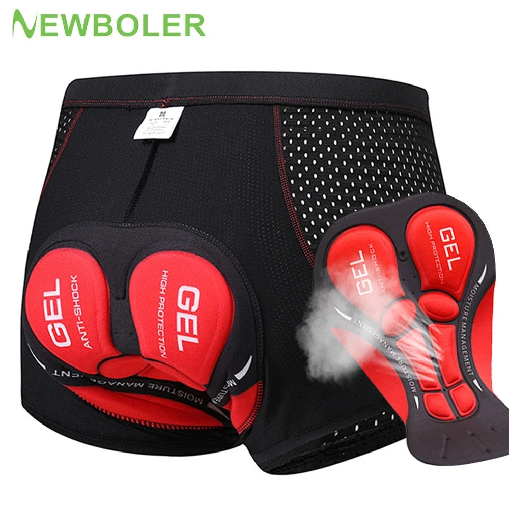NEWBOLER Cycling Shorts Breathable Mesh 5D Gel Pad MTB Man Shorts
