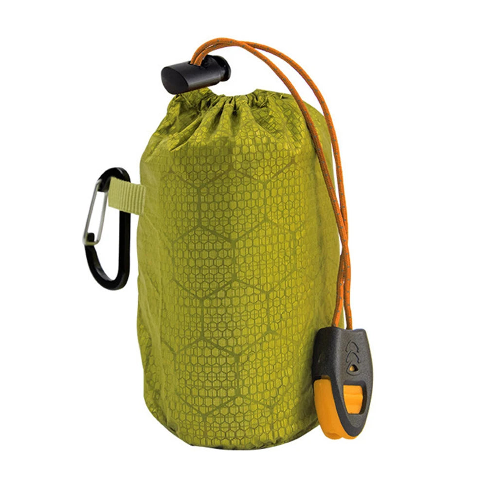 Emergency Sleeping Bag Portable Bivy Sack PE Aluminum Film Warm Windproof Waterproof Blanket