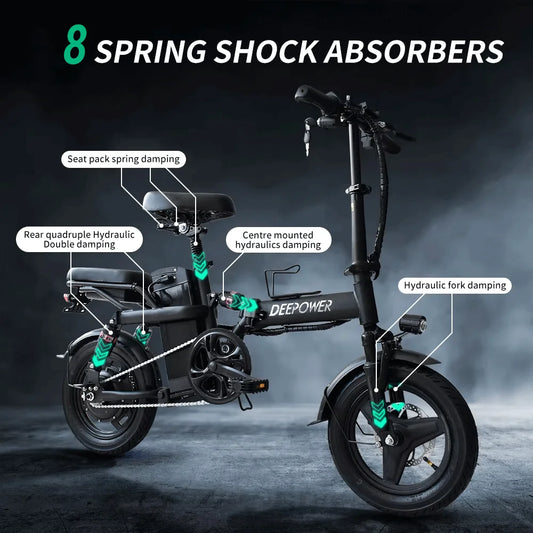 IDOTATA 48V 10Ah Foldable Electric Bike Throttle Mini Ebike