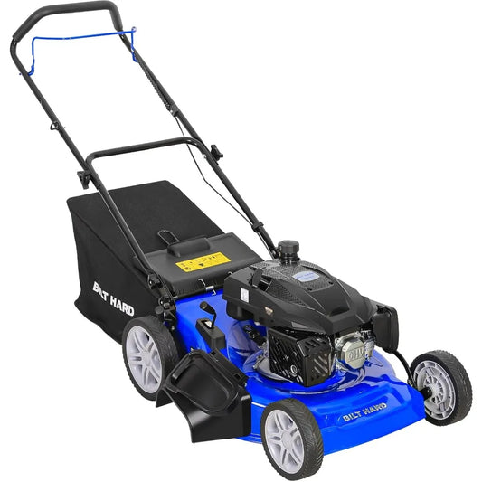 21 Inch Gas Powered Lawn Mower, 4-Cycle 201cc Engine, 3-in-1 Push Lawnmower with Bagging
