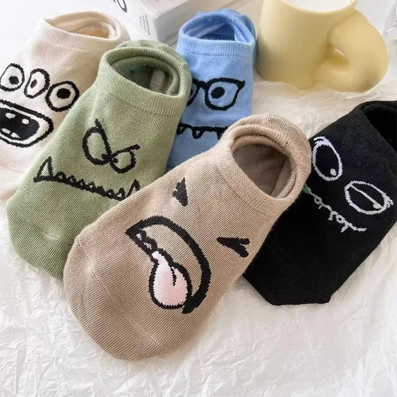 10 Pairs Fuzzy Print Socks Cute Lightweight Women's Hosiery