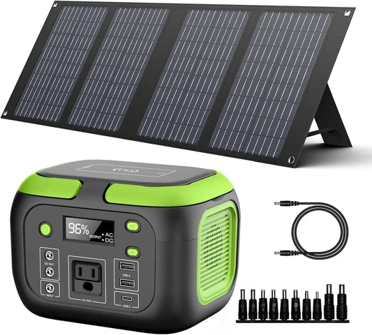 200W Portable Power Station with 40W Solar Panel 155Wh