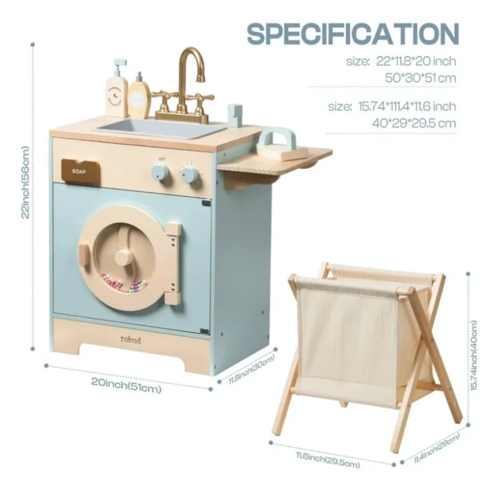 Robotime Robud Kitchen Washer Playset Blue Toy for Kids 3+