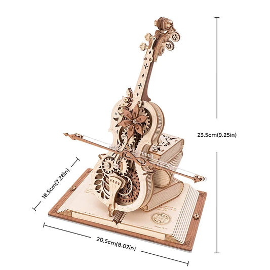 Robotime ROKR 3D Wooden Puzzle Magic Cello Music Box