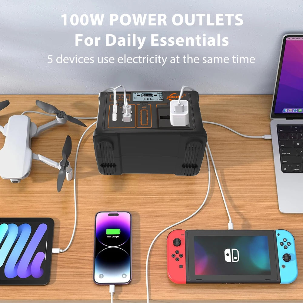 100W/300W 24000mAh LiFePO4 Portable Power Station
