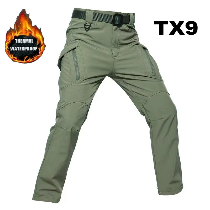 Men's City Cargo Fleece Softshell Hiking Pants for Autumn Winter Casual Trekking Climbing Fishing and Hunting M to 5XL