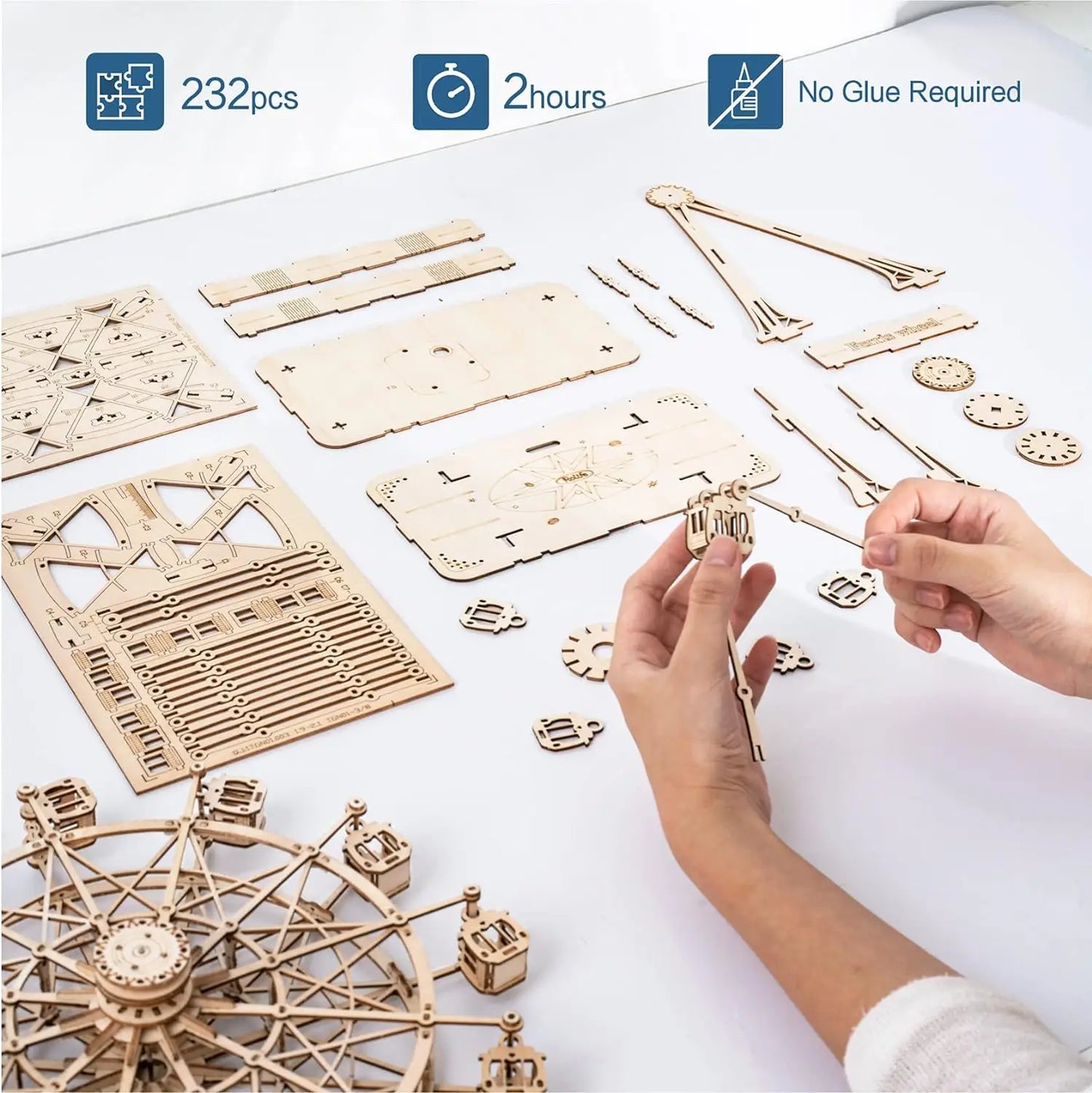 Robotime Rolife 3D Puzzle Ferris Wheel Music Box Model Kit