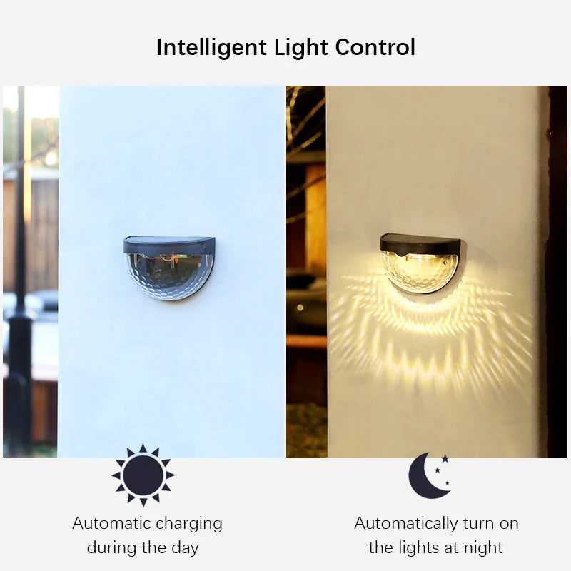 2PCS Wall Outdoor Waterproof Solar Light, for Yard, Garage, Garden, Porch, Fence, Driveway, Railing