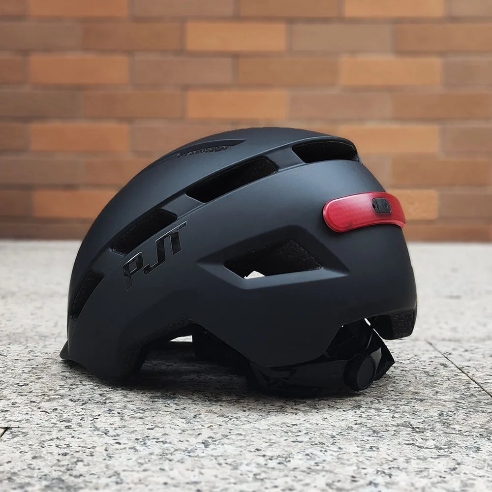 PJT New Cycling Helmet In-Mold Mountain Road USB Rechargeable Tail Light