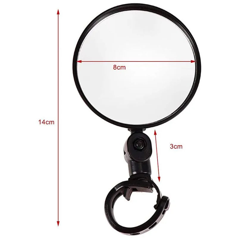 1/2PC Bike Mirror 360 Degree Adjustable Rotatable Handlebar Mirror