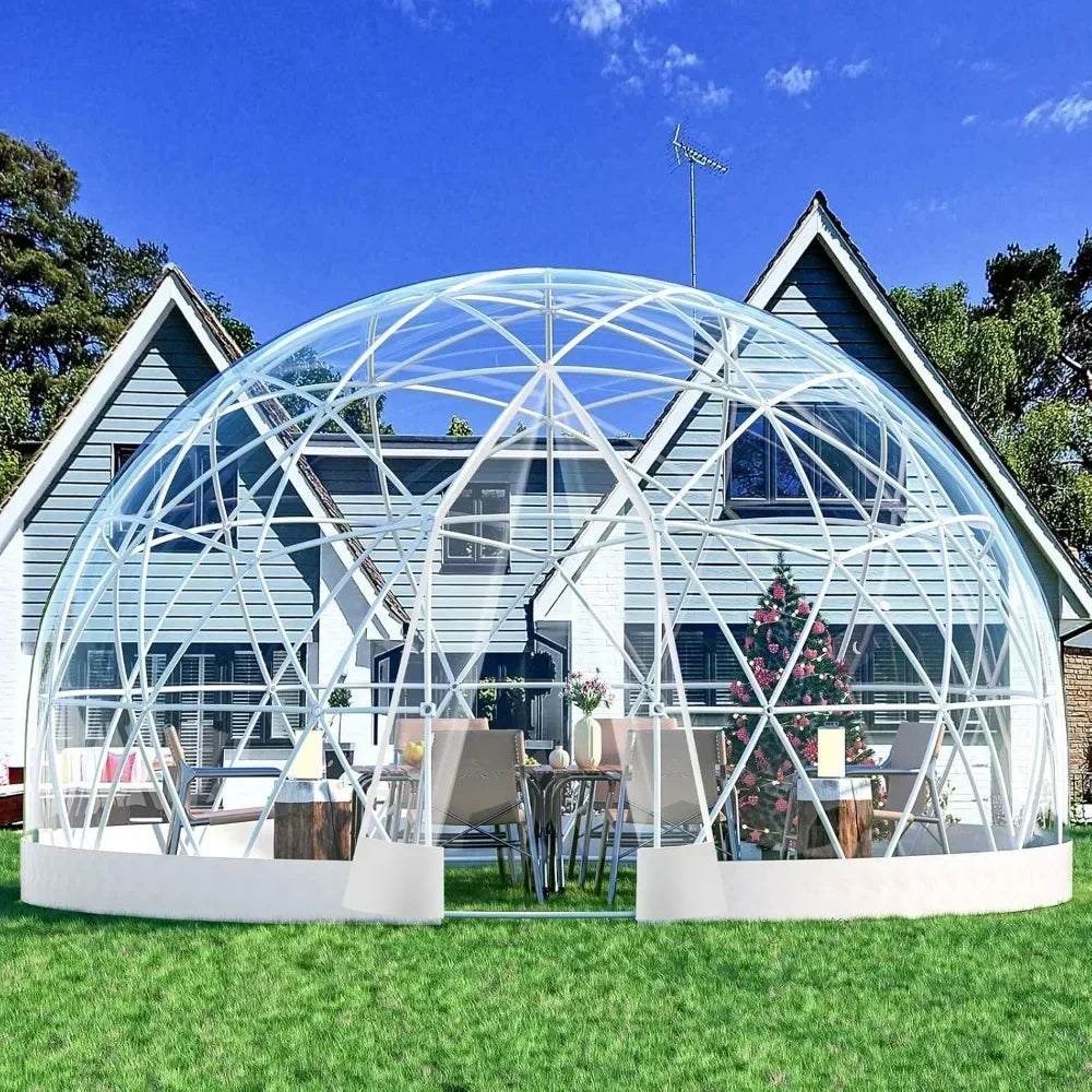Garden Dome Greenhouse with PVC Cover, Waterproof Garden Bubble Dome Tent with 2 X 10M Light Strings