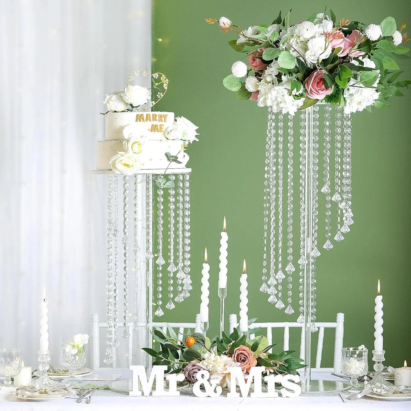 2/10 Pcs Acrylic Wedding Centerpieces Decoration Flower Vase