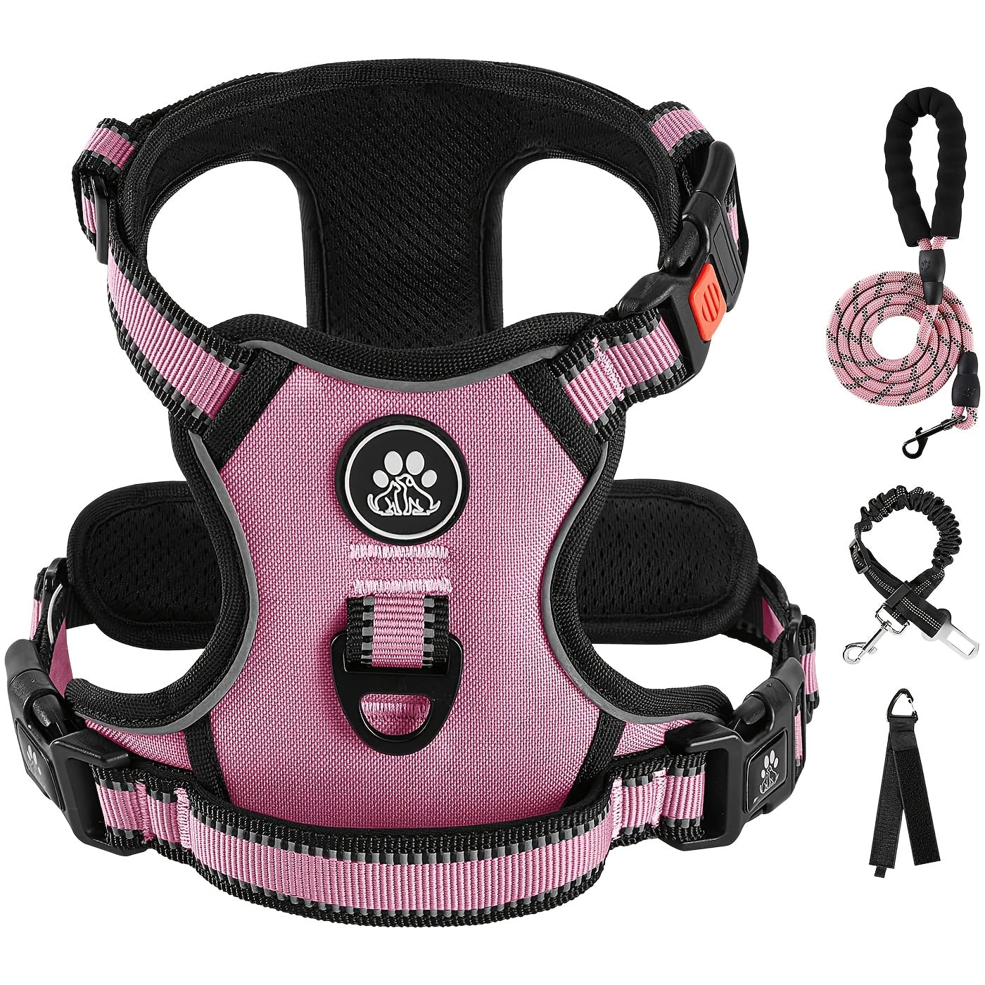 Fully Reflective No Pull Dog Harness Adjustable Breathable No Choke Pet Vest for Small and Large Dogs