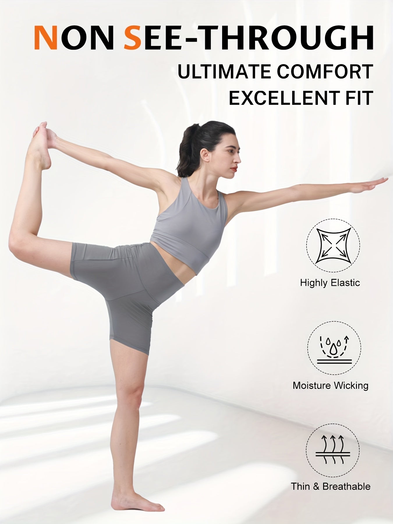 Women's High Waisted Yoga Shorts Tummy Control Butt Lifting