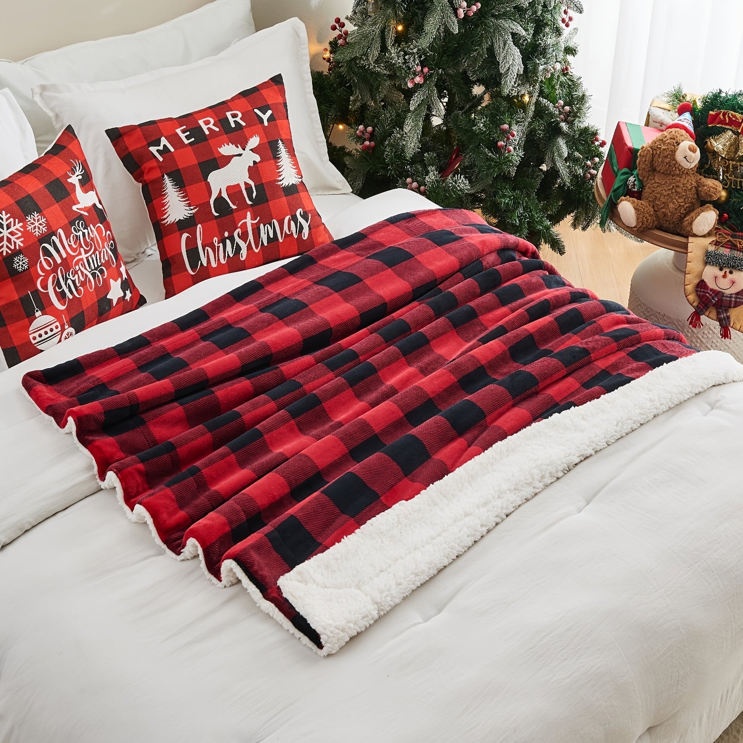 Plush Fleece Blanket For Winter Sherpa Throw Twin Size