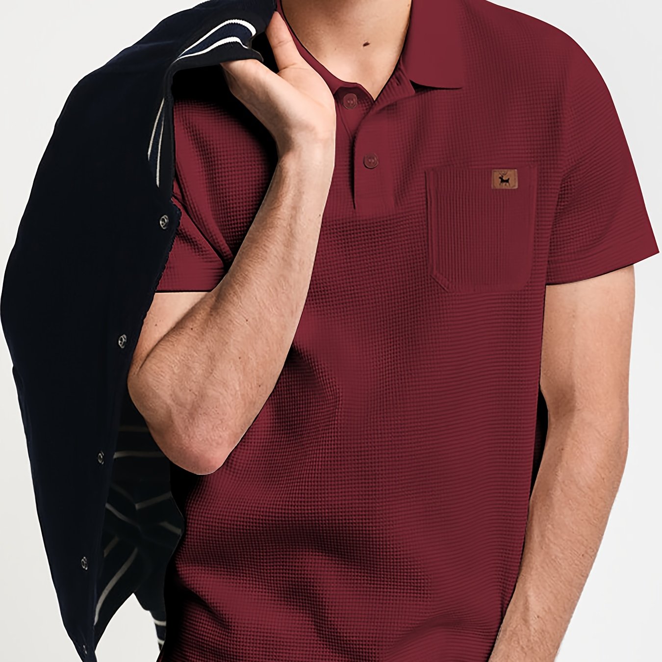 Men'S Casual Polo Shirt - Breathable Mesh Design, Short Sleeve