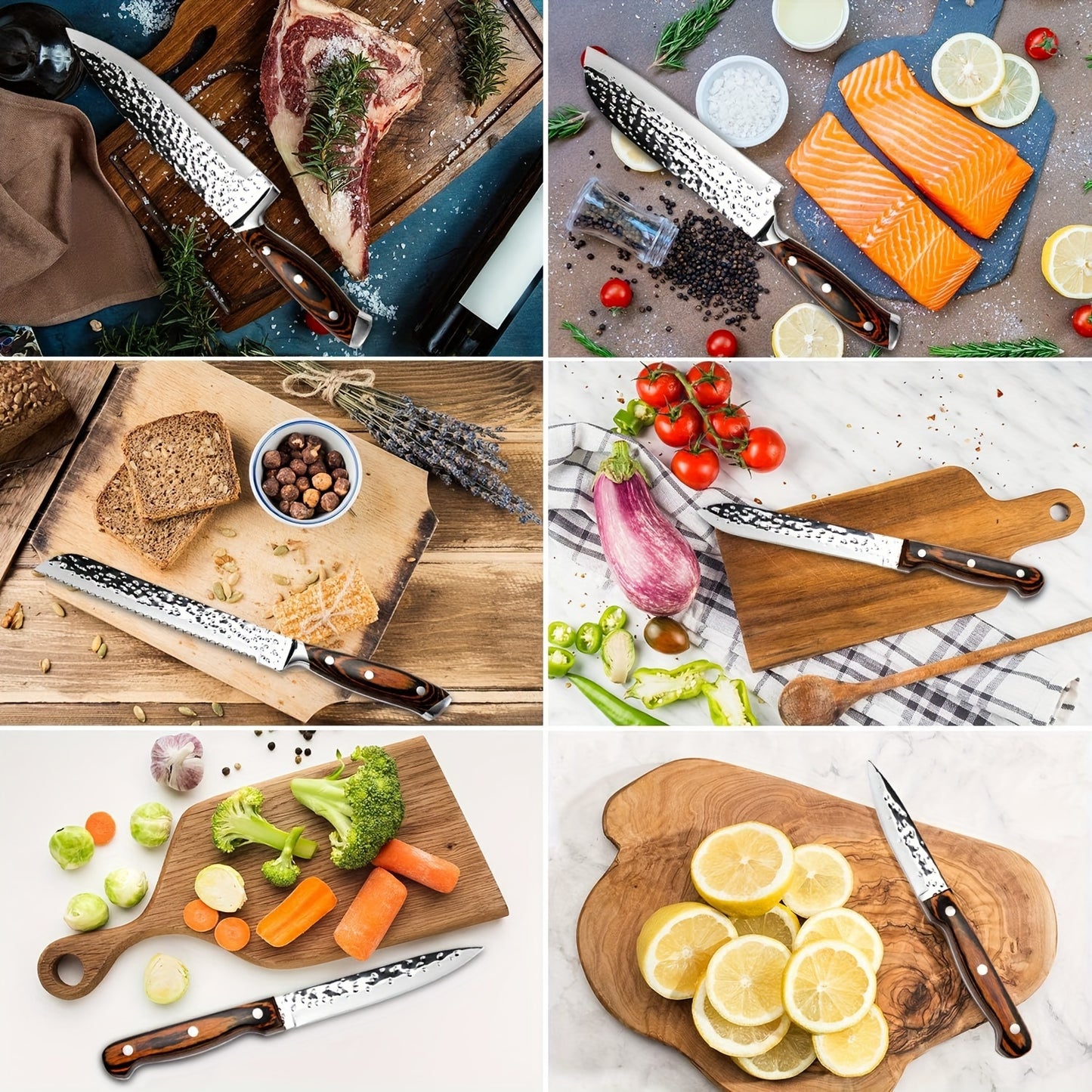 15-Piece Self Sharpening Knife Set With Block Wooden