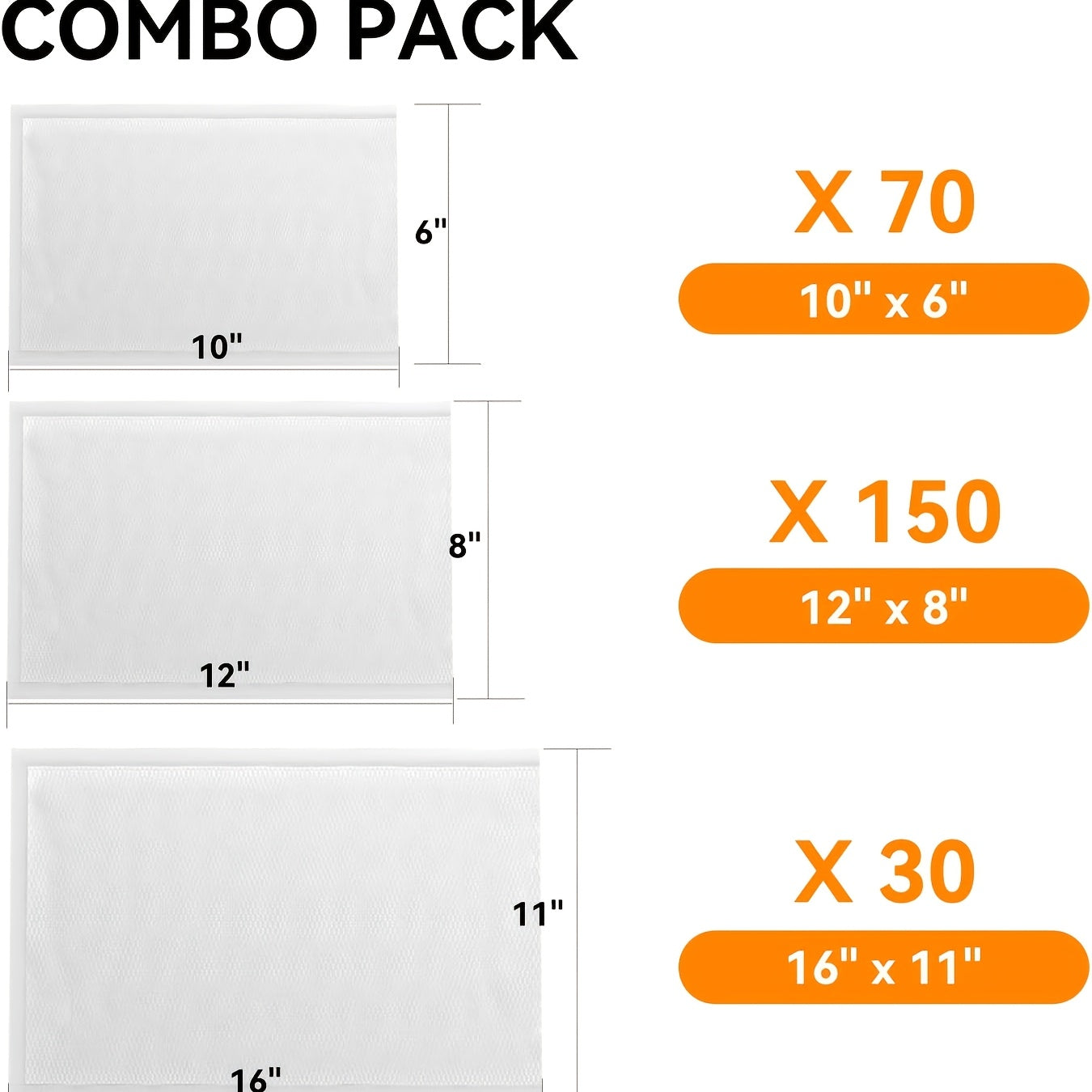 250pcs Combination Food Saver Vacuum Sealer Bags BPA-Free