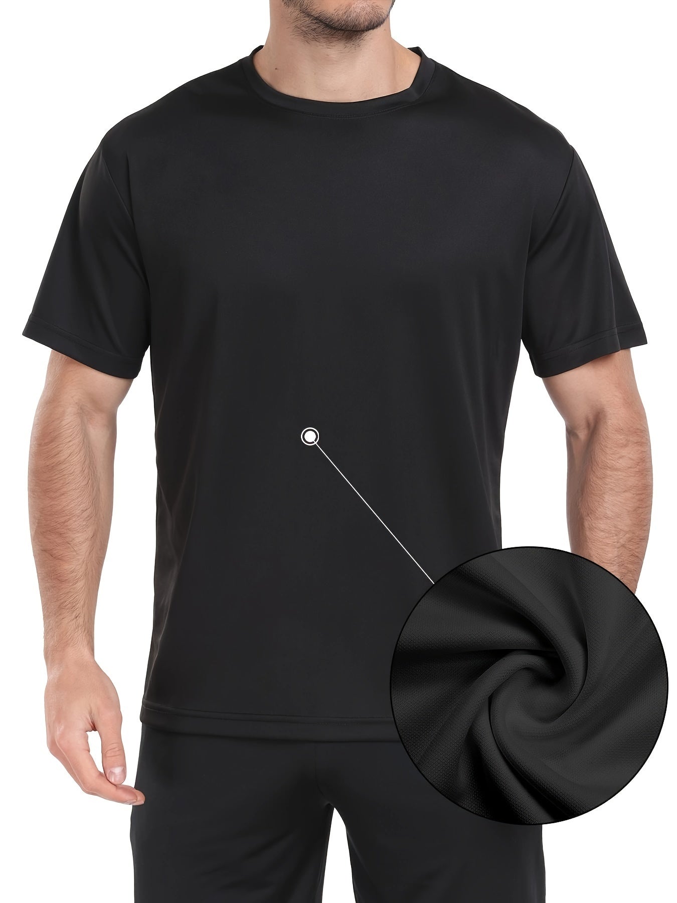 6 Pack Quick Dry Crew Neck Short Sleeve Workout Shirts