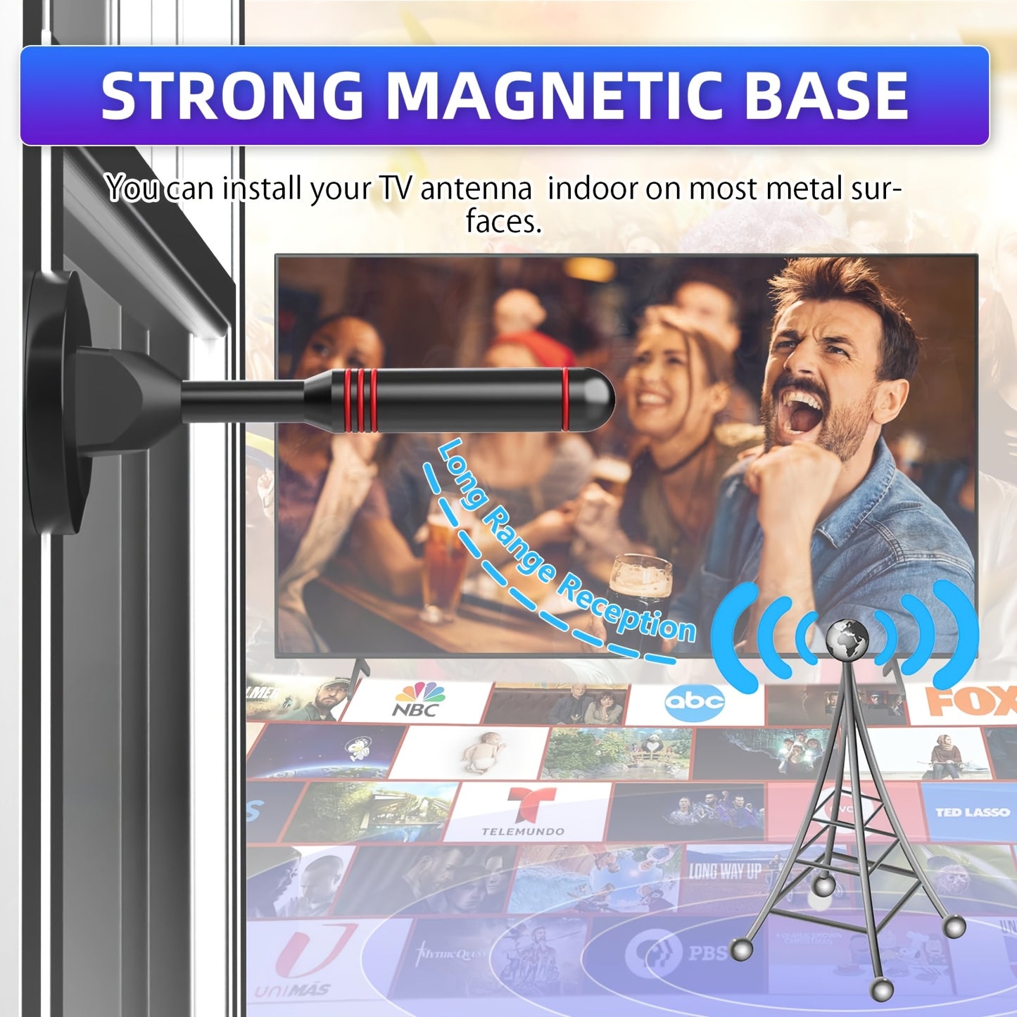Digital TV Antenna For Smart TV Indoor 2025 With Magnetic Base