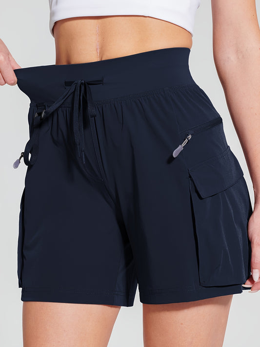 Women's Quick-Dry UPF 50+ Hiking Cargo Shorts with Pockets
