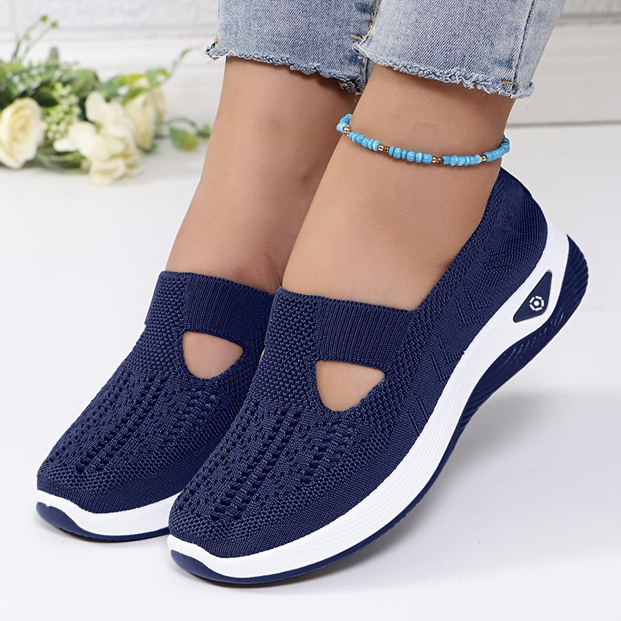 New Style Women's Breathable Knitted Lace-Up Shoes 2024
