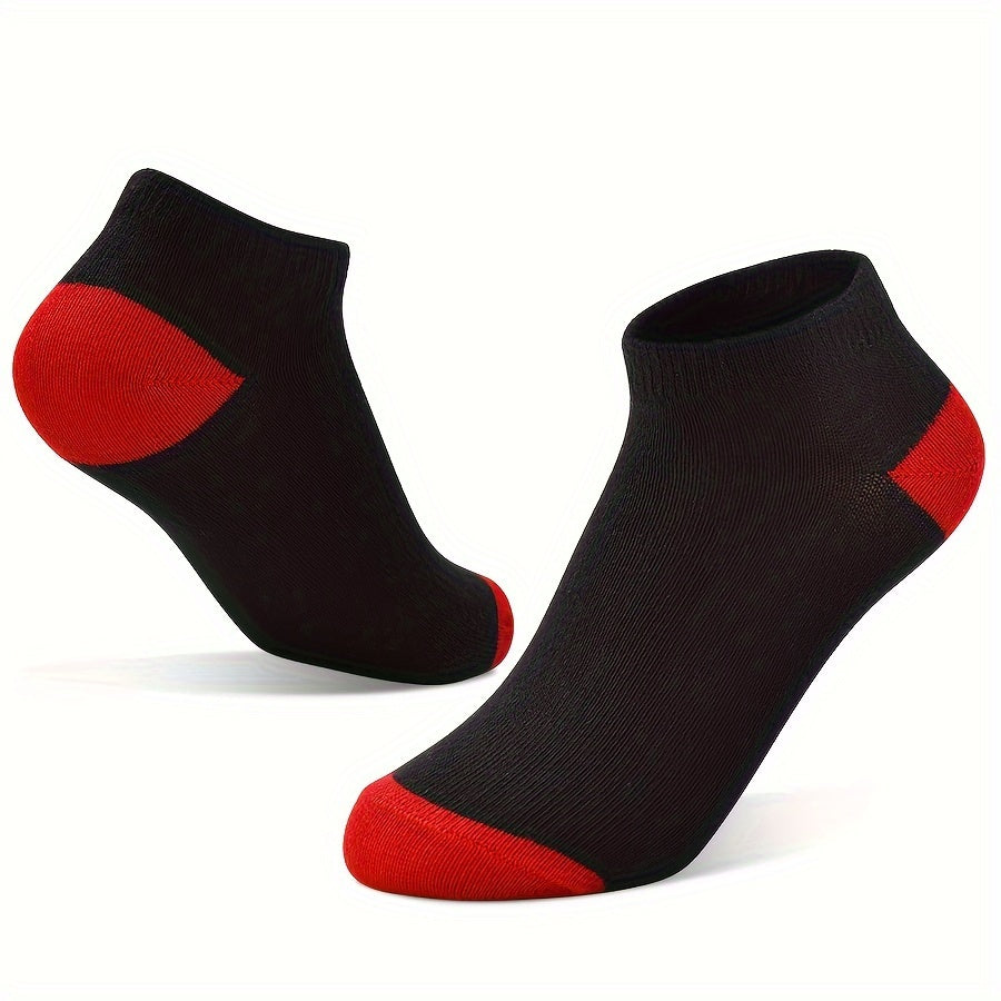 20 Pairs Of Boy's Color Block Liner Anklets Socks Comfy Breathable Non Slip Socks For Kids