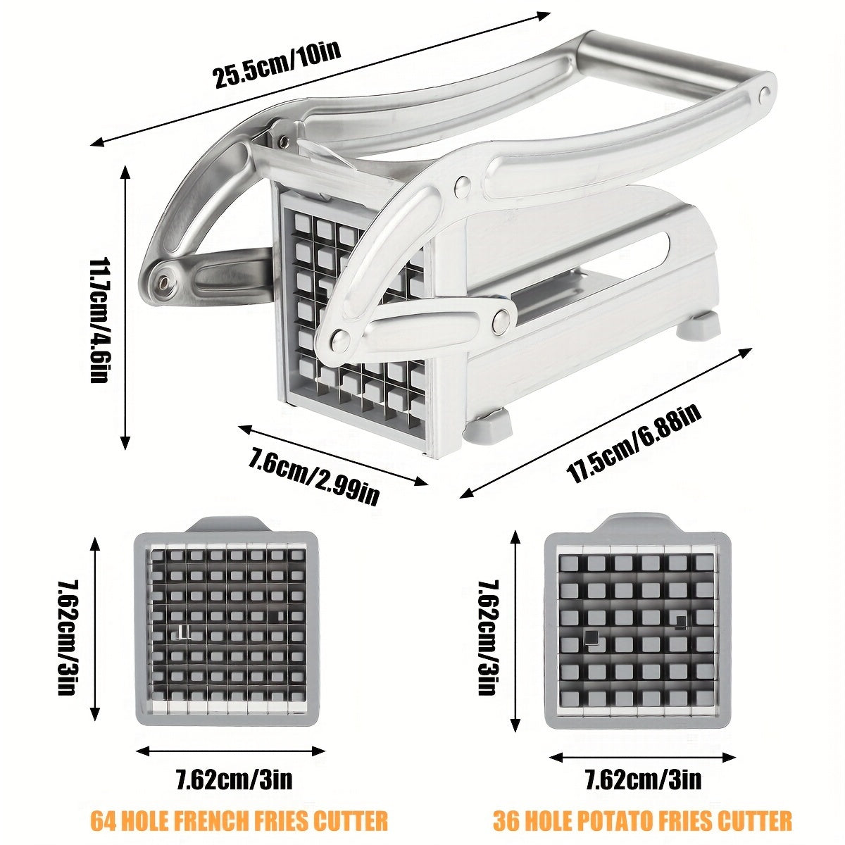 Stainless Steel French Fry Cutter Manual Vegetable Chopper