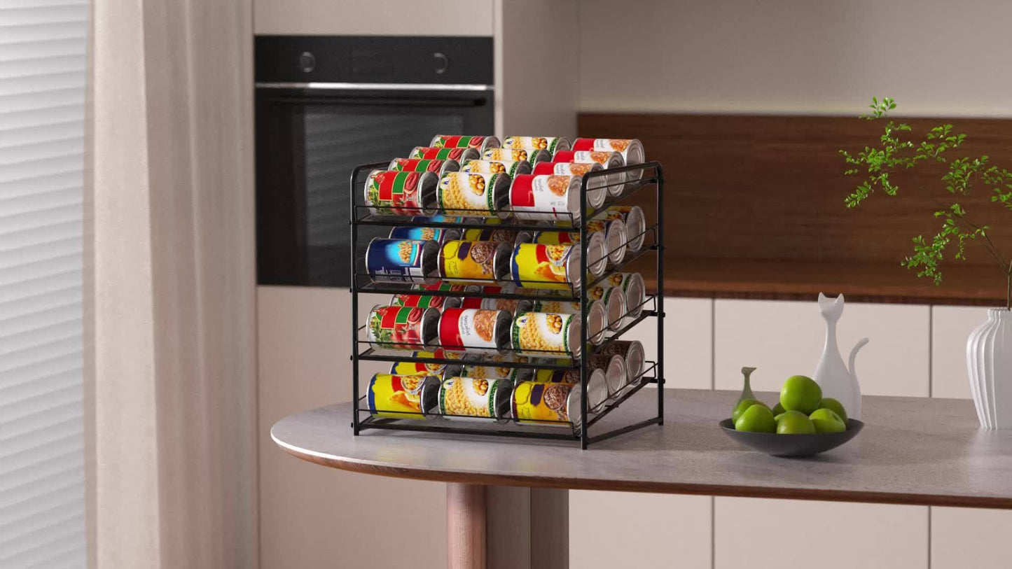 Large Capacity Metal Wire Can Holder With Adjustable Dividers