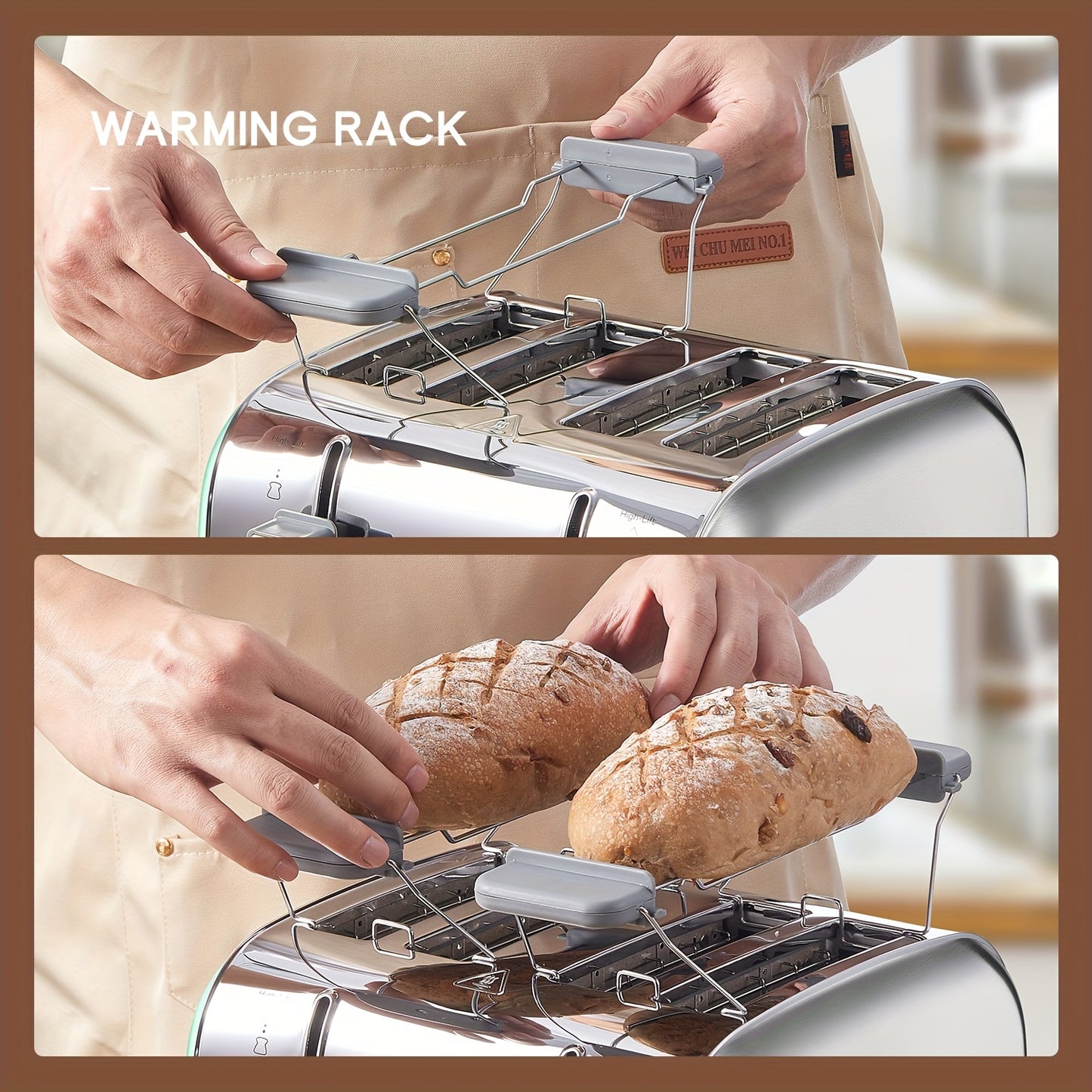 4-Slice Toaster with 7 Shade Settings by Reemix, Stainless Steel