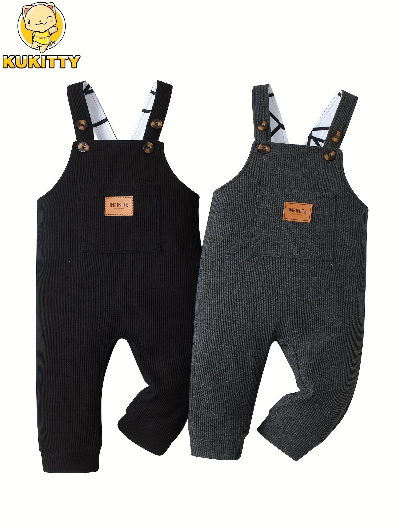 KuKitty 2Pcs Infant Baby Boy Overalls Clothes Jumpsuit