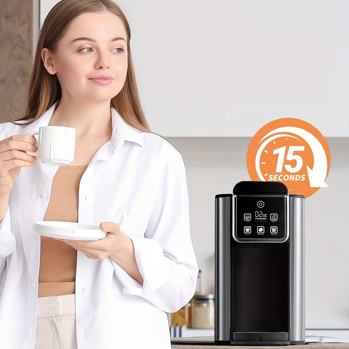 KIDISLE Bold Single Serve Coffee Maker with Touch Screen