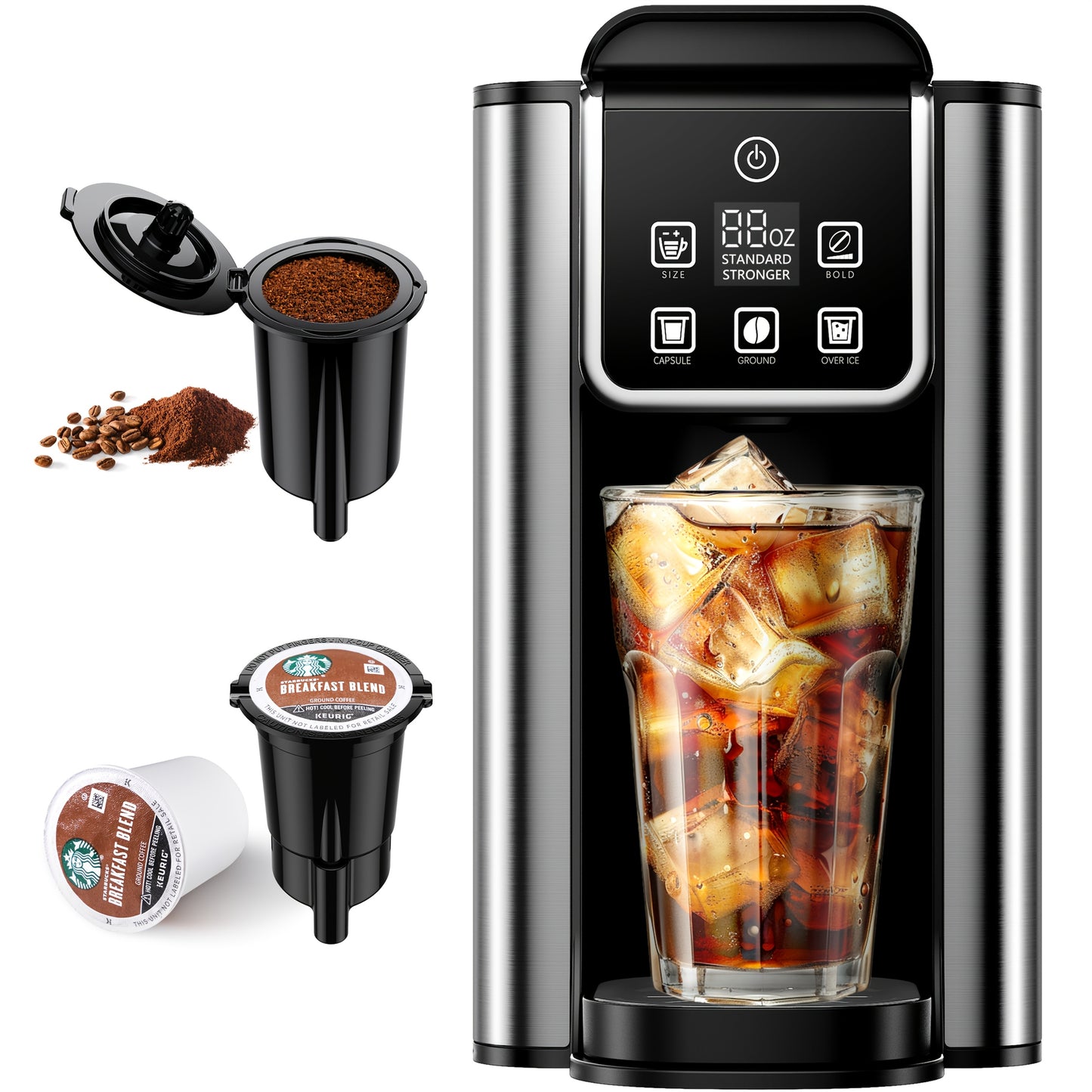 KIDISLE Bold Single Serve Coffee Maker with Touch Screen