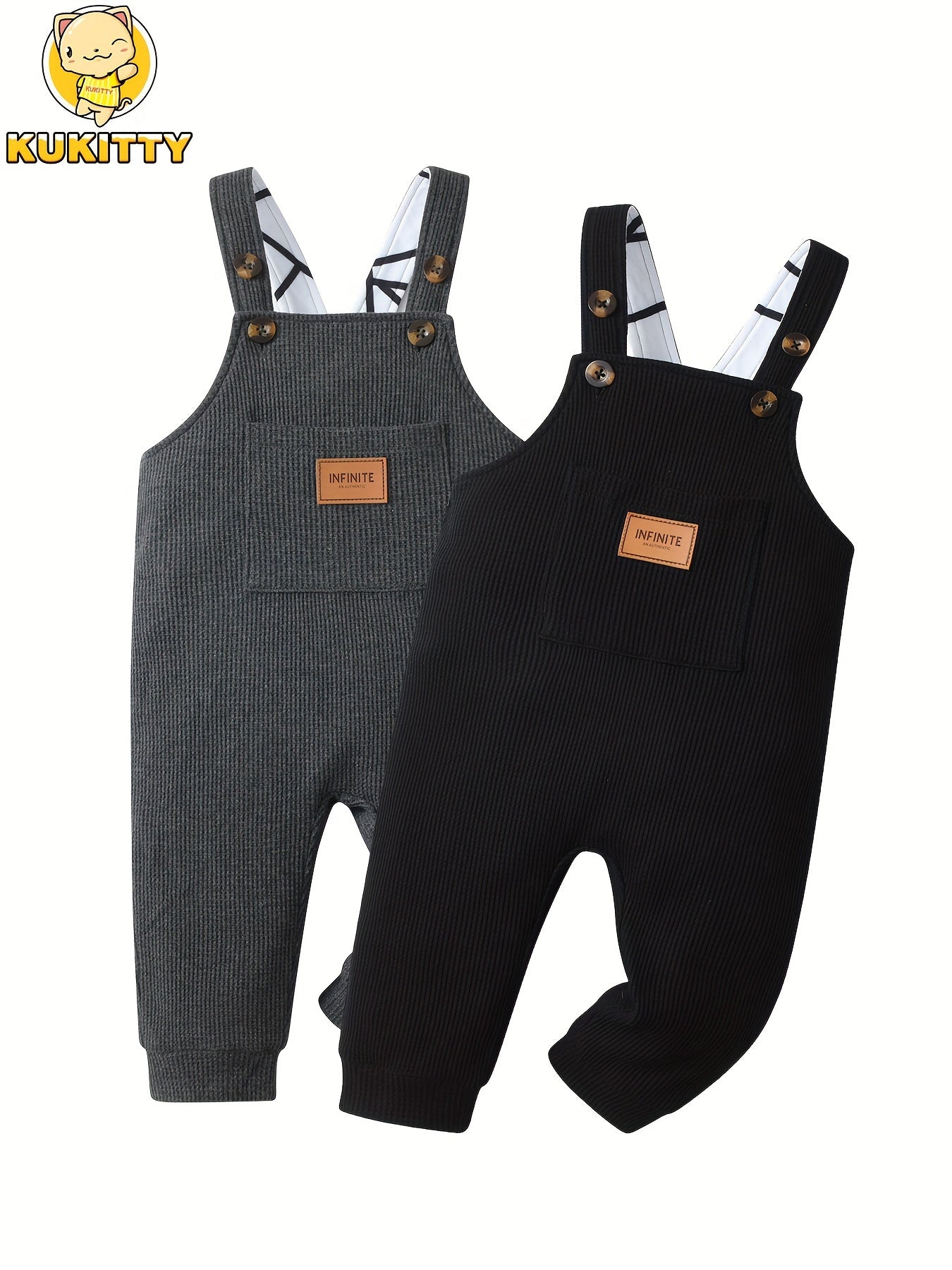 KuKitty 2Pcs Infant Baby Boy Overalls Clothes Jumpsuit