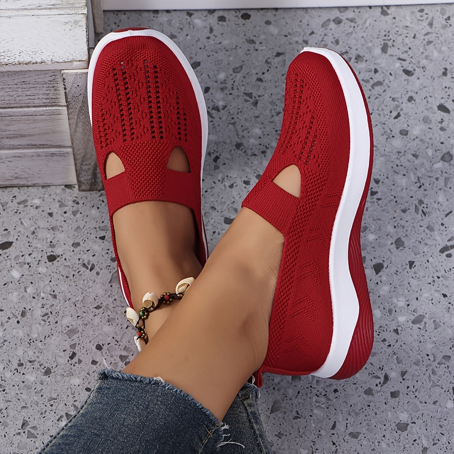 New Style Women's Breathable Knitted Lace-Up Shoes 2024