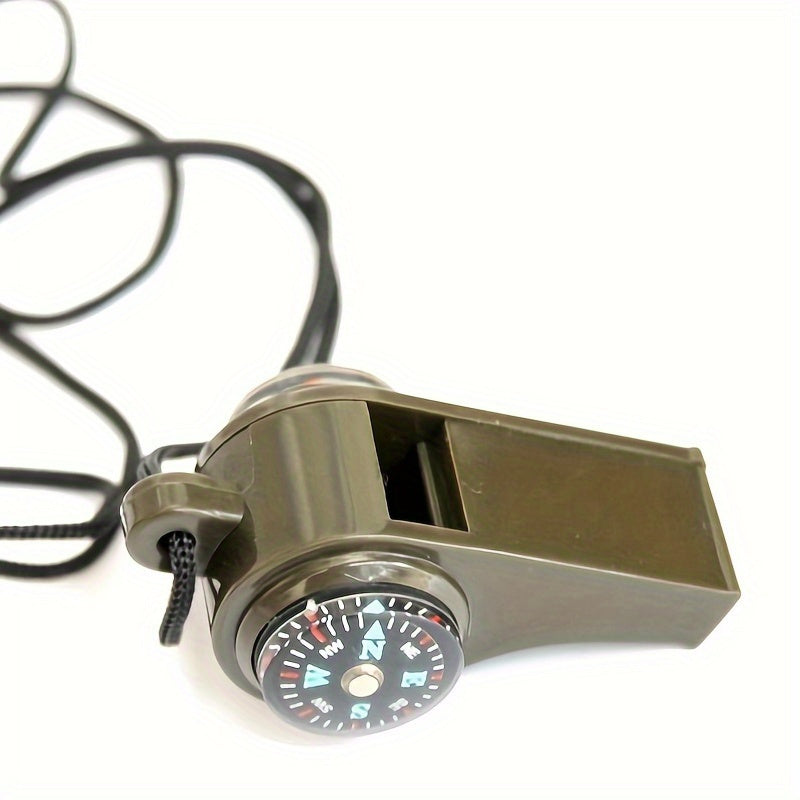 1pc ABS Material 3-in-1 Outdoor Essential Thermometer Whistle