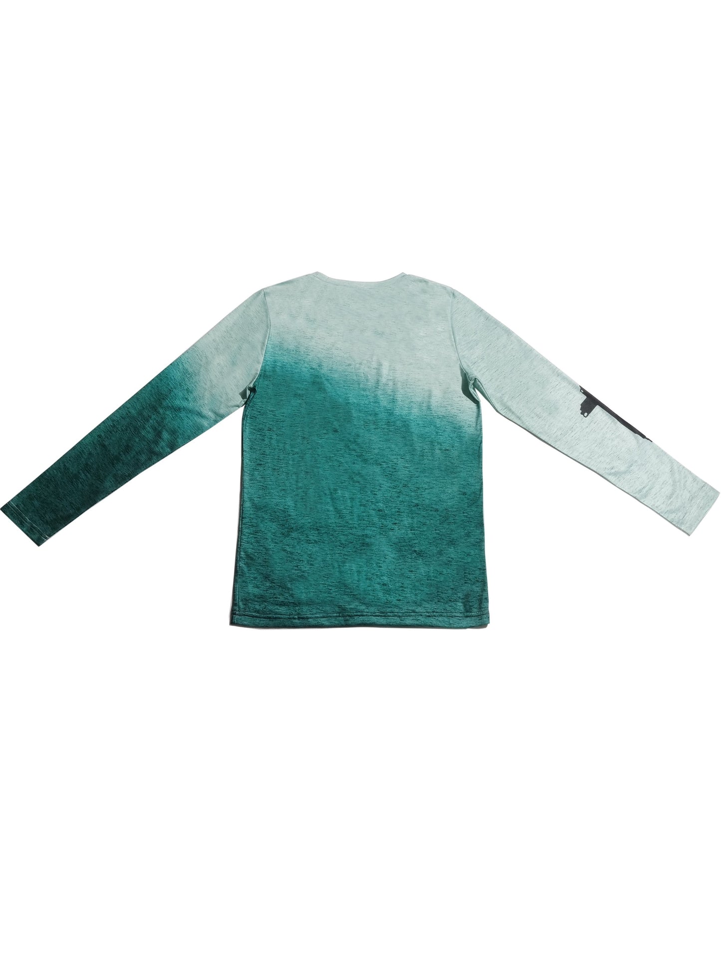Heart Print Round Neck Tee Comfortable Long Sleeved T-shirt