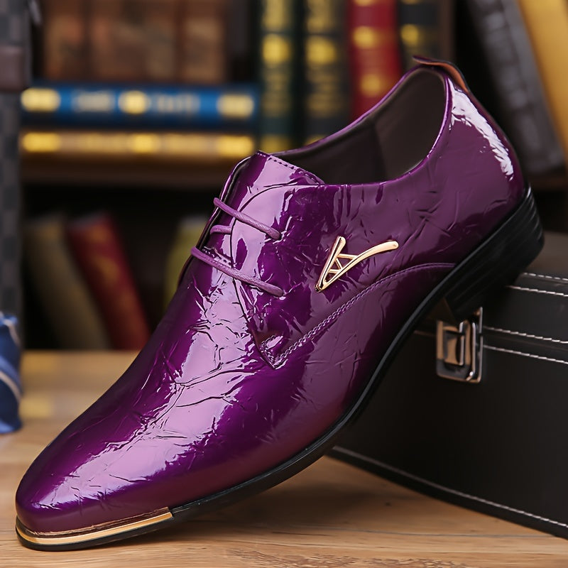Stylish Men's Business Pointed Lace-up Non-slip Formal Shoes