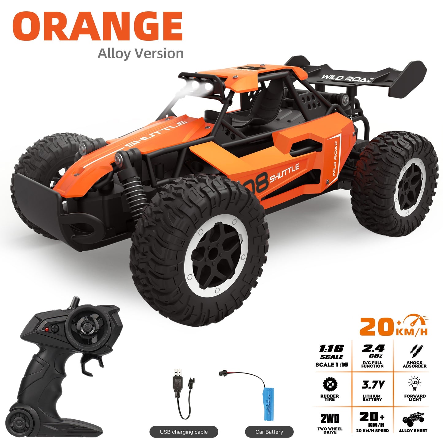 Remote Control Off-Road Toy Car 1:16 Scale All-Terrain Fun