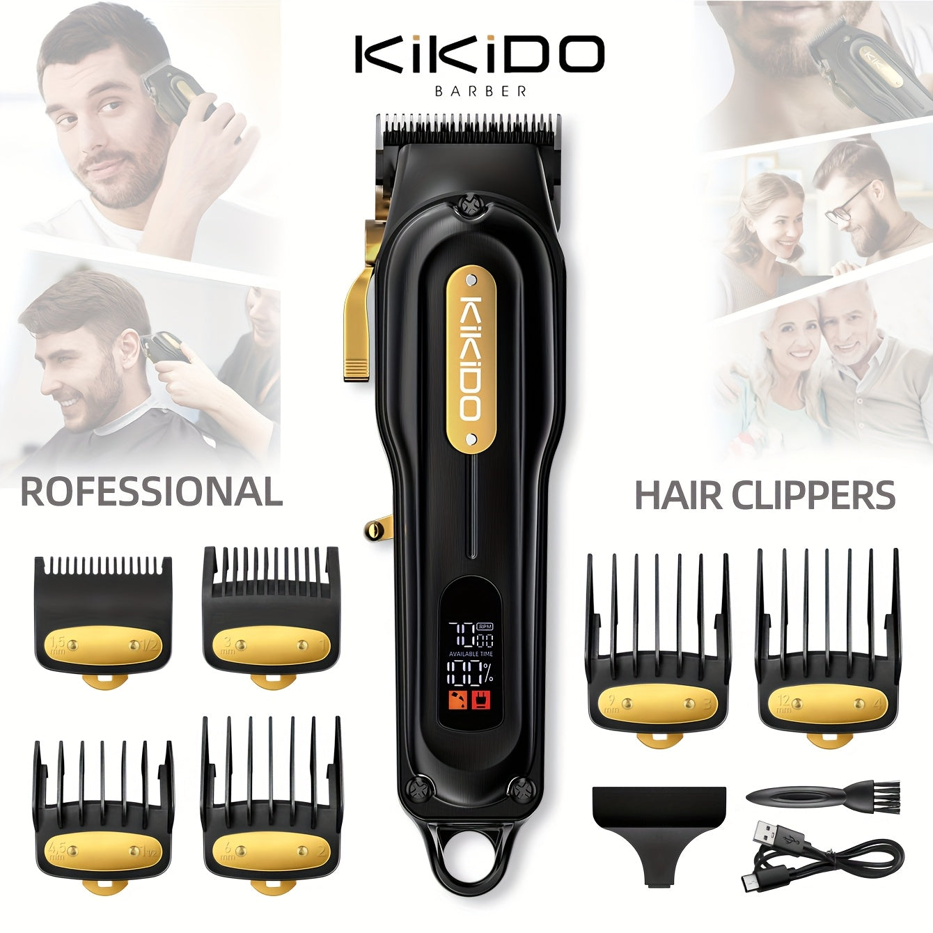 KIKIDO 2-in-1 Men's Hair Clipper Set KK-2575T Rechargeable