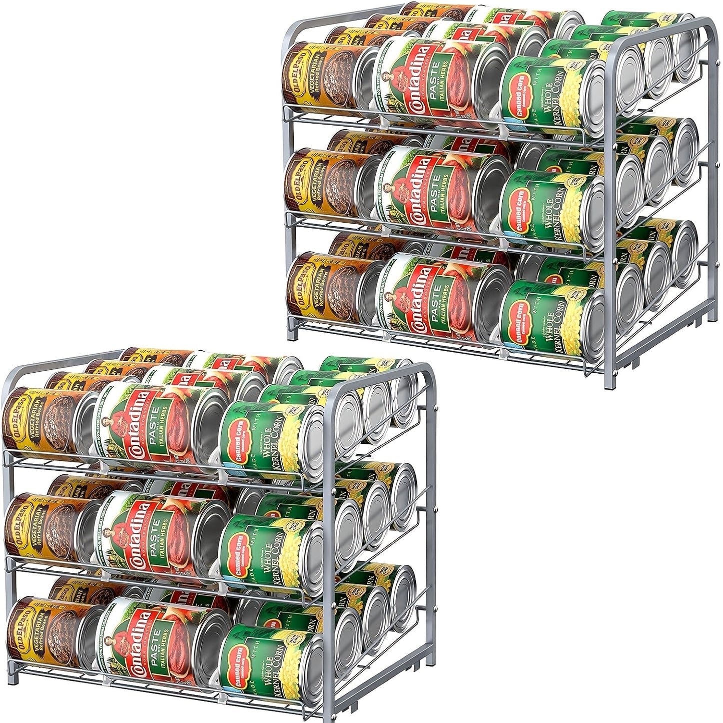 Large Capacity Metal Wire Can Holder With Adjustable Dividers