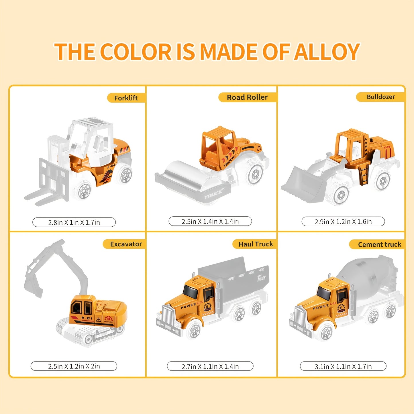 Construction Truck Toy Set With Play Mat For Kids Ages 3-6