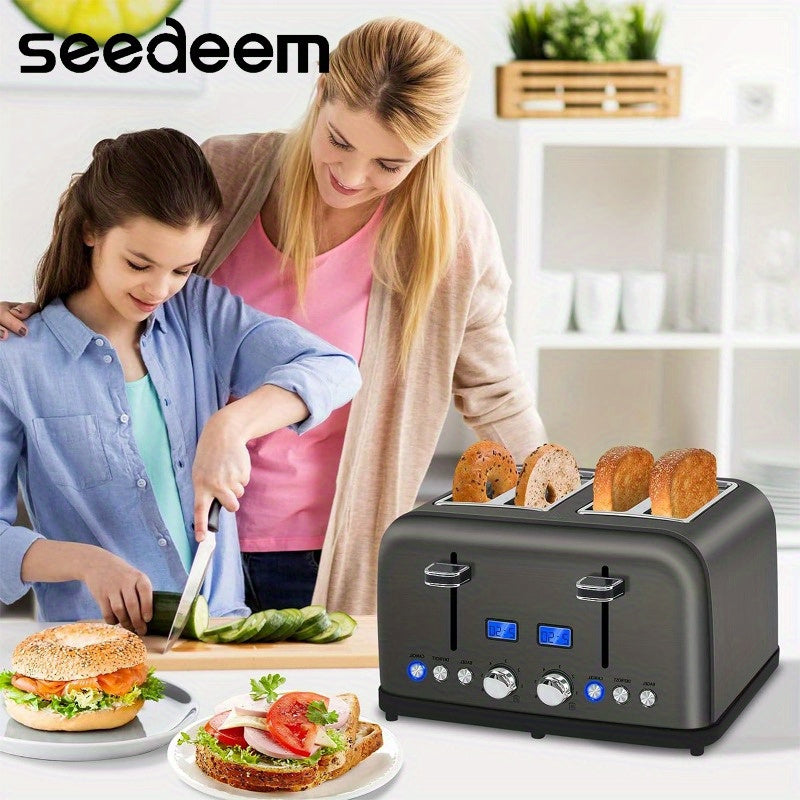 Stainless Toaster 2 or 4 Slice with LCD Display and 6 Shade Settings