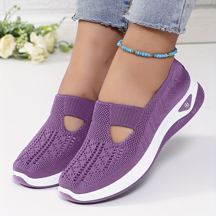 New Style Women's Breathable Knitted Lace-Up Shoes 2024