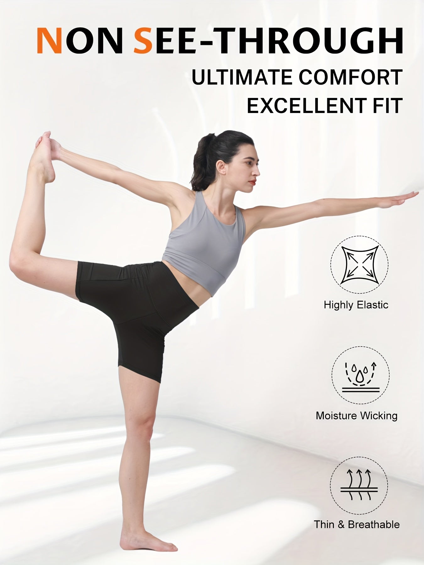 Women's High Waisted Yoga Shorts Tummy Control Butt Lifting
