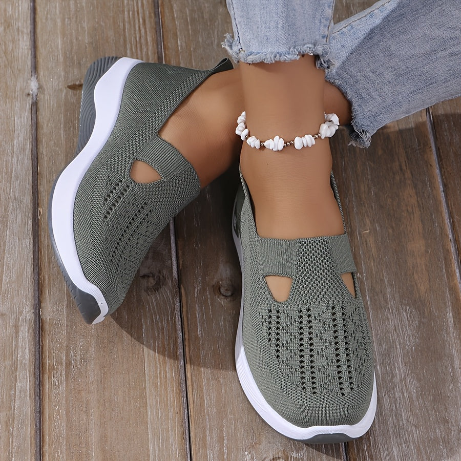 New Style Women's Breathable Knitted Lace-Up Shoes 2024
