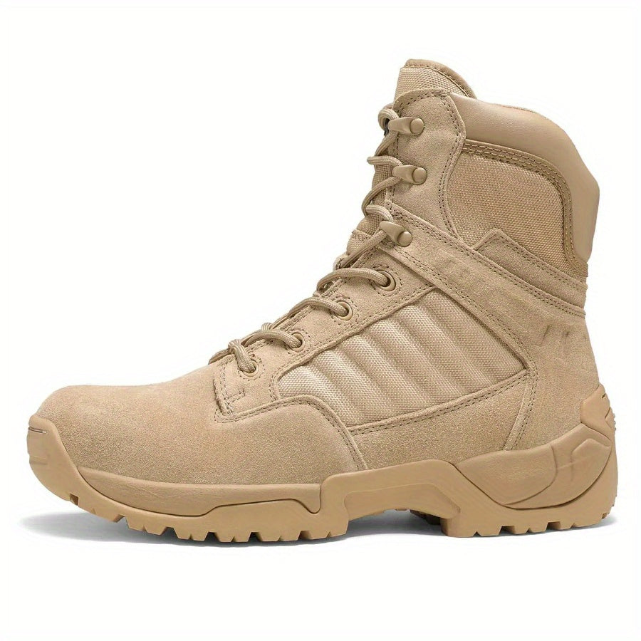 Men's Wide Tactical Work Boots Side Zipper Ankle Support