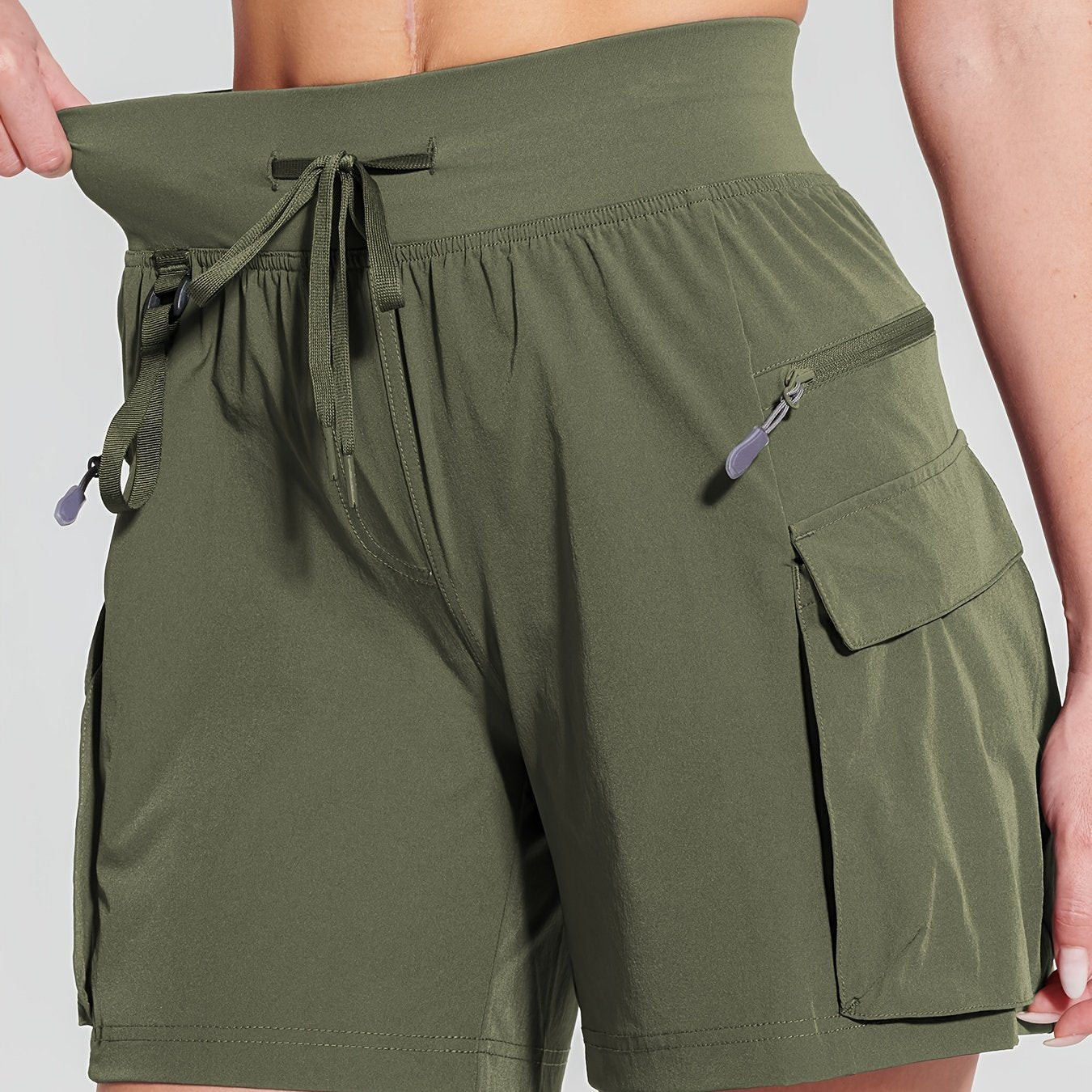 Women's Quick-Dry UPF 50+ Hiking Cargo Shorts with Pockets