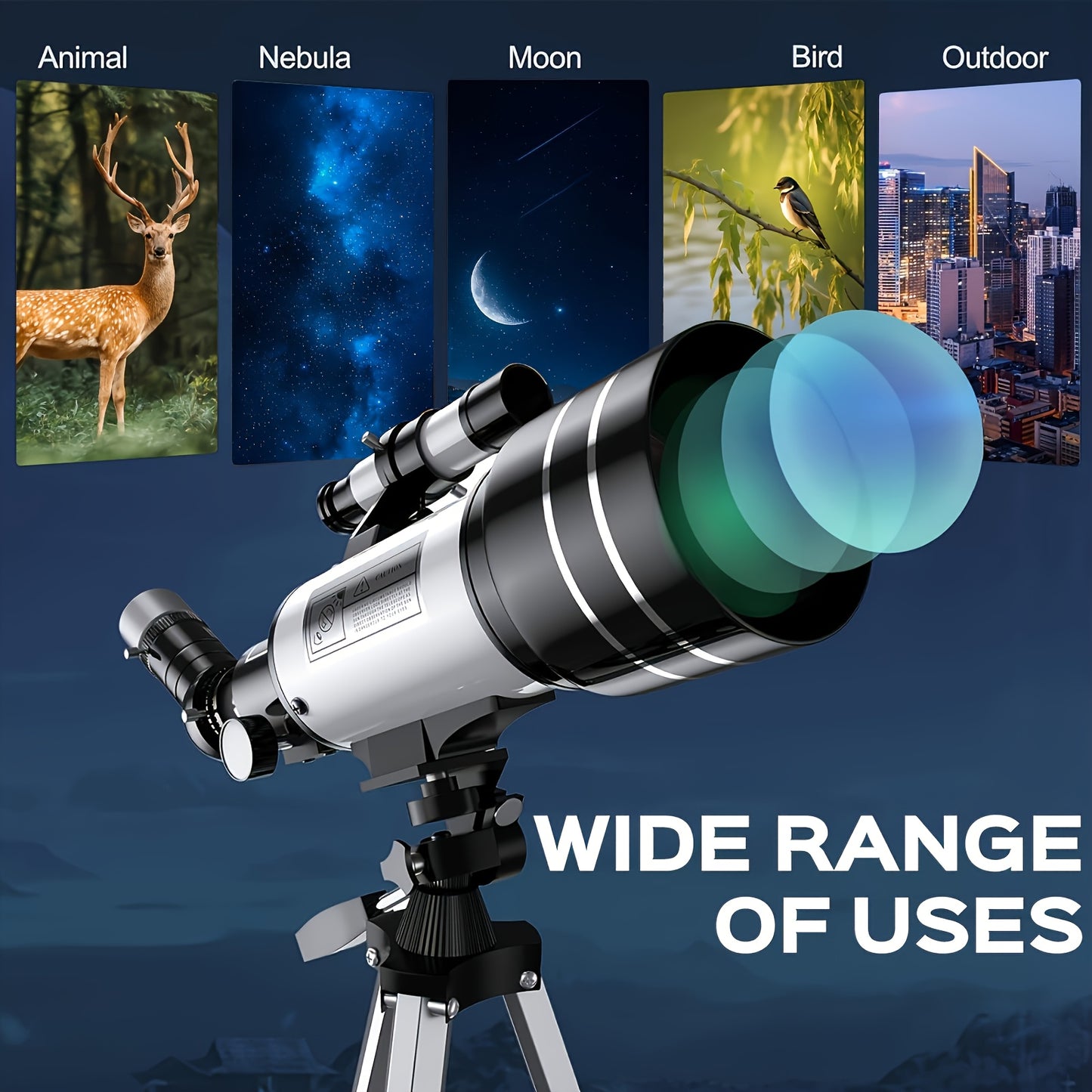 150x High Magnification Astronomical Telescope 70mm Aperture