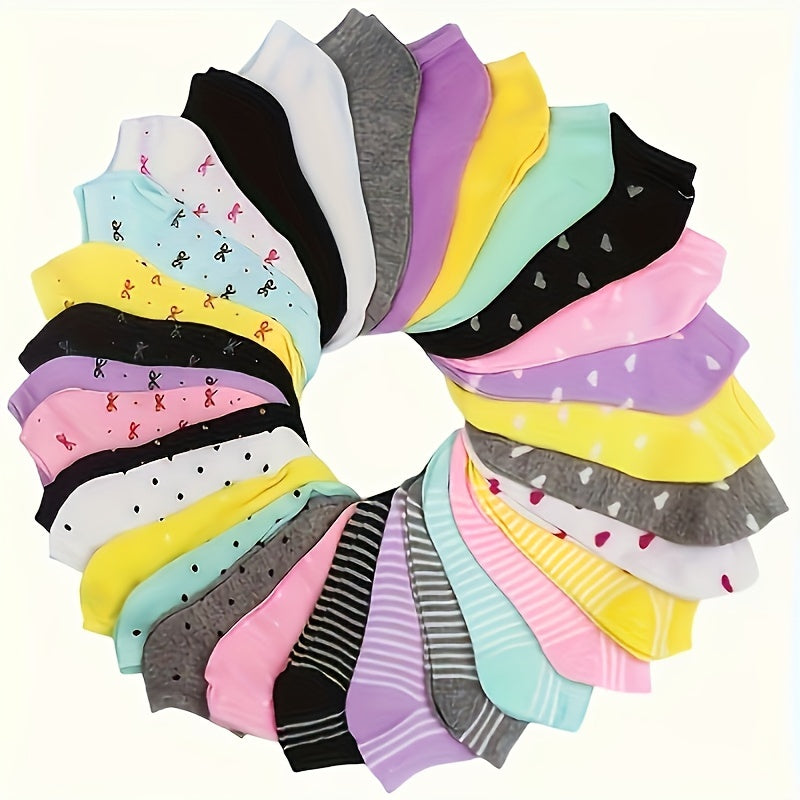Candy Colored Socks 20 Pairs Casual Breathable Low-top Socks